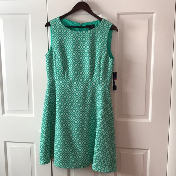 NEW Teal Patterned Tahari Dress - Picture 1 of 3